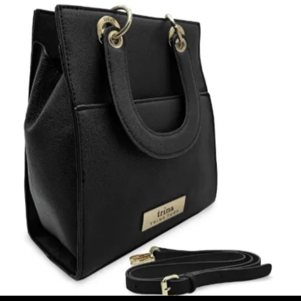 Trina Turk Black Tote with Gold Details